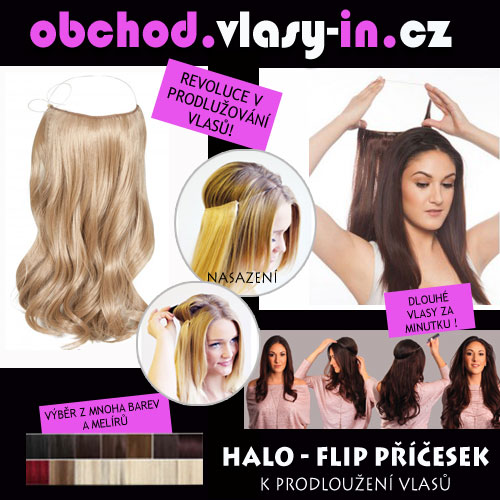 Flip in halo přičesek zvlněný