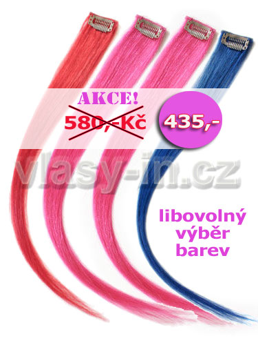 AKCE - 3+1 zdarma - 4 melírovací clip in prameny za cenu tří - délka 38cm - extra barvy AKCE - 3+1 zdarma - 4 melírovací clip in prameny za cenu tří - délka 38cm - extra barvy