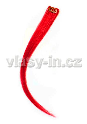Melírovací clip in pramen - délka 50cm - červená (#red)