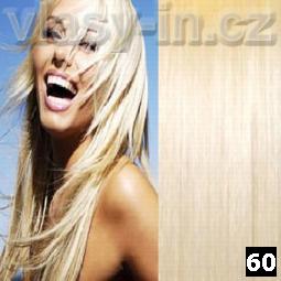 STANDARDNÍ clip in sada - nejsvětlejší blond (#60)