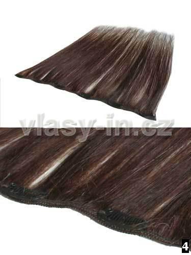 Melírovací clip in široký pás - středně hnědá (#4) Melírovací clip in široký pás - středně hnědá (#4)